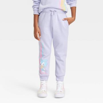 Sega Girls' Sonic The Hedgehog Dreamy Fleece Jogger Pants - Purple