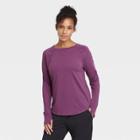 Women's Essential Crewneck Long Sleeve T-shirt - All In Motion Dark Plum