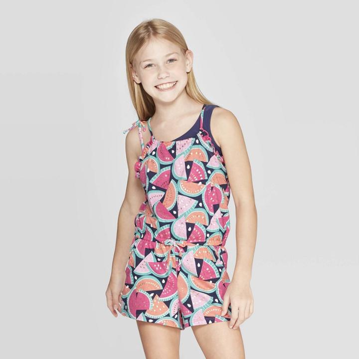 Girls' Slice By The Pool Cover Up - Cat & Jack Navy