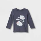 Toddler Boys' Yeti Snowball Fight Graphic Long Sleeve T-shirt - Cat & Jack Blue
