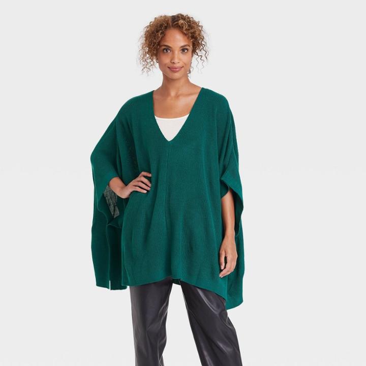 Women's V-neck Pullover - A New Day Green