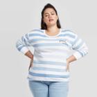 Doe. Women's Plus Size Striped Embroidery Sweatshirt - Doe (juniors') - Blue 2x, Women's, Size: