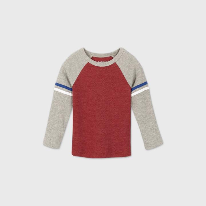 Toddler Boys' Thermal Baseball T-shirt - Cat & Jack Maroon