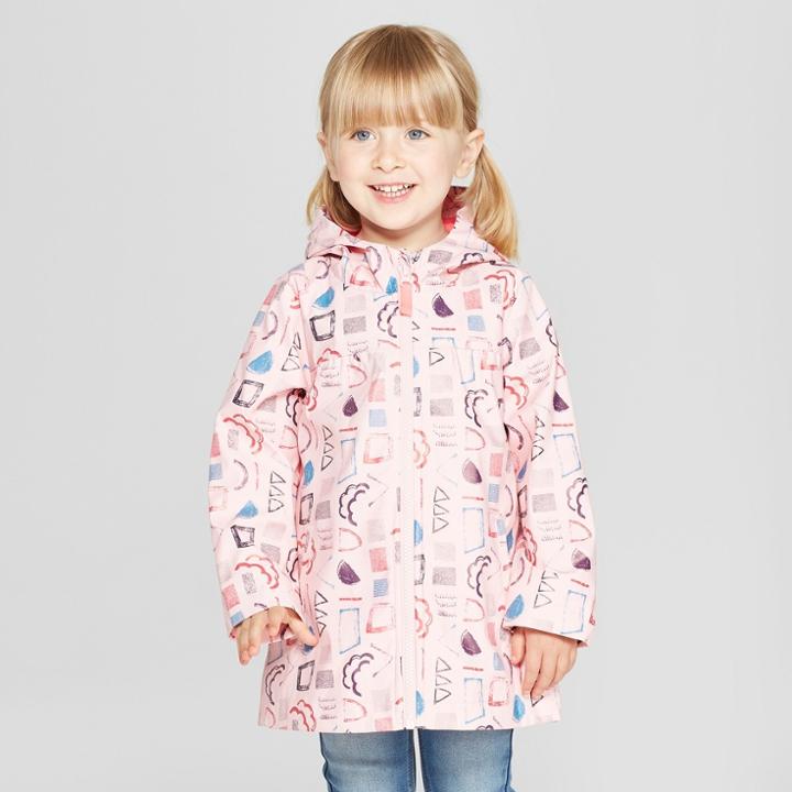 Toddler Girls' Geometric Rain Jacket - Cat & Jack Pink