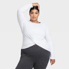 Women's Plus Size Long Sleeve Twist Front T-shirt - All In Motion True White 1x, Women's,