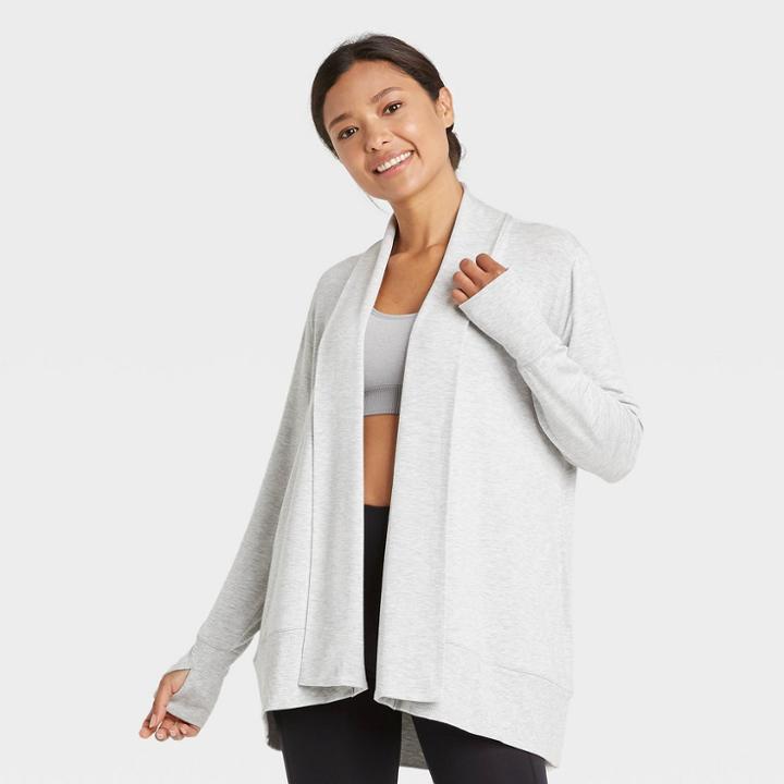 Women's French Terry Cardigan - All In Motion Heather Gray
