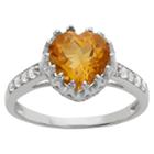 1 3/4 Tcw Tiara Heart-cut Citrine Crown Ring In Sterling