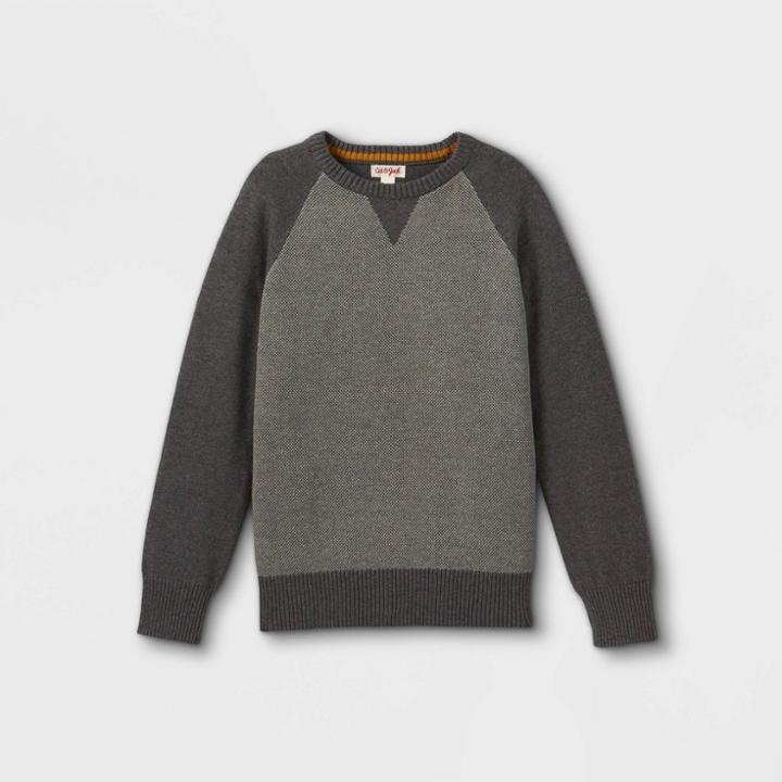 Boys' Baseball Crew Neck Sweater - Cat & Jack Gray