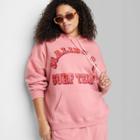 Women's Plus Size Ascot + Hart Malibu Surf Team Graphic Hooded Sweatshirt - Pink