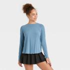Women's Long Sleeve Open Back Top - Joylab Blue