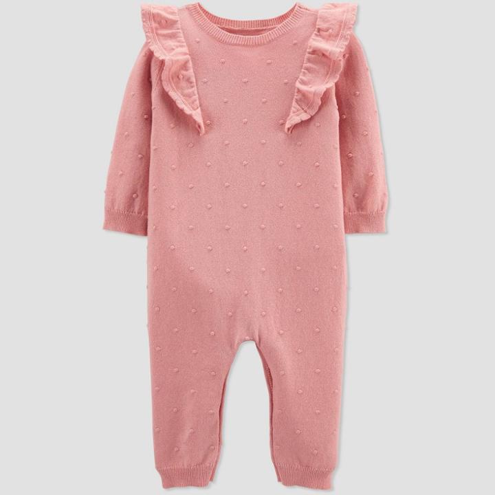 Baby Girls' Swiss Dot Jumpsuit - Just One You Made By Carter's Pink Newborn