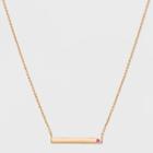 Silver Plated Lab Created Ruby Bar Necklace - A New Day Gold