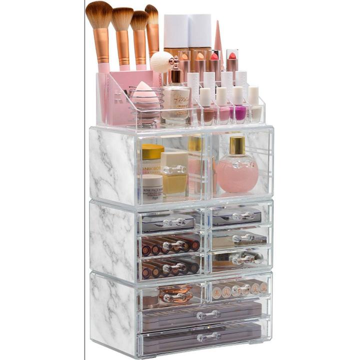Sorbus Cosmetic Makeup And Jewelry Storage Case Tower Display Organizer -