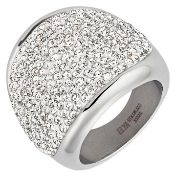 Elya Stainless Steel Crystal Cocktail Ring (6),