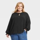 Women's Plus Size Long Sleeve Blouse - Knox Rose Black