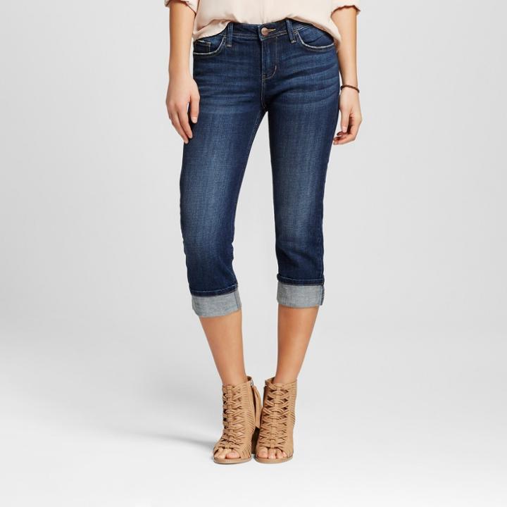Women's Aberdeen Straight Roll Cuff Capri Jeans Twilight 8 Med - Crafted By Lee, Night