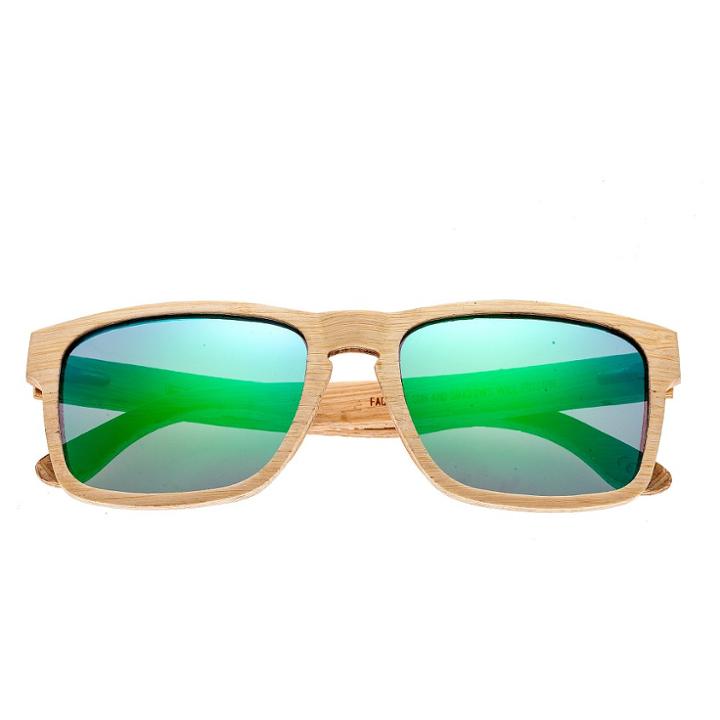 Earth Wood Whitehaven Polarized Sunglasses - Bamboo & Black/green, Adult Unisex, Tan