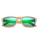 Earth Wood Whitehaven Polarized Sunglasses - Bamboo & Black/green, Adult Unisex, Tan