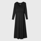 Long Sleeve A-line Maternity Dress - Isabel Maternity By Ingrid & Isabel Black