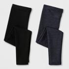 Girls' 2pk Leggings - Cat & Jack Black/faux Denim