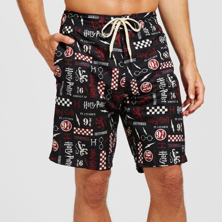 Superman Men's Harry Potter All Over Print Board Shorts