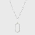 Textured Oval Hammered Metal Charm Pendant Necklace - Universal Thread