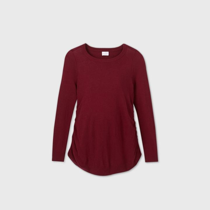 Maternity Pullover Sweater - Isabel Maternity By Ingrid & Isabel Burgundy