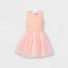 Zenzi Girls' Lace Bodice Tulle Dress - Blush Pink