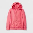 Girls' Adaptive Fleece Zip-up Hoodie - Cat & Jack Coral
