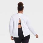 Women's Plus Size Long Sleeve Open Back T-shirt - All In Motion True White 1x, Women's,