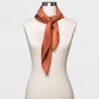 Women's Solid Print Washable Silk Scarf - Universal Thread Rust Orange