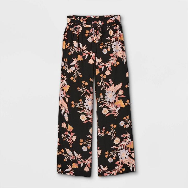 Girls' Challis Tie-waist Straight Pants - Art Class Black