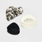 Round Claw Hair Clip Set 3pc - Universal Thread Black/ivory