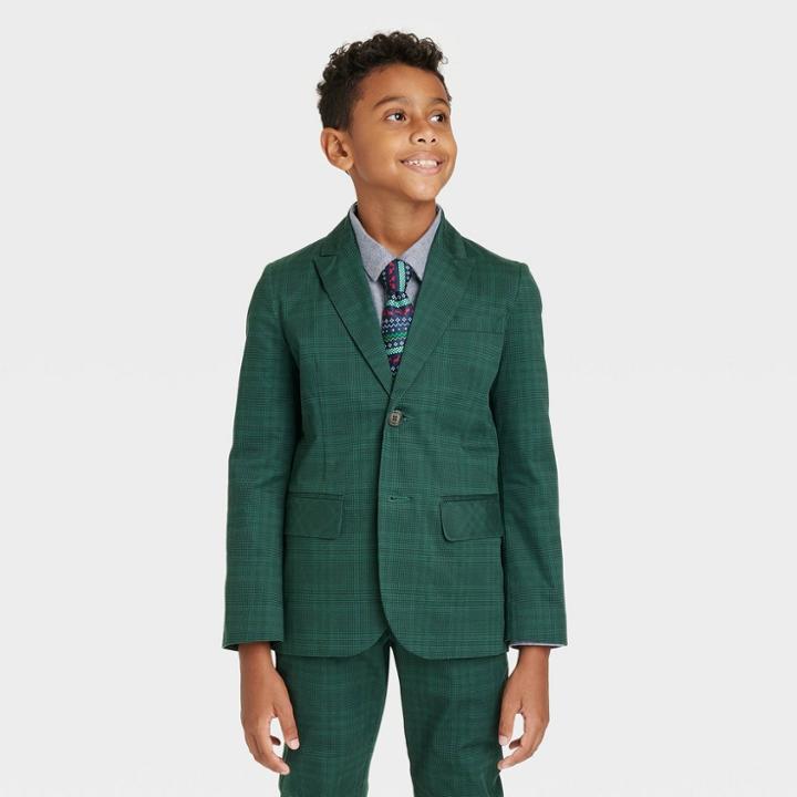 Boys' Plaid Suit Jacket - Cat & Jack Green