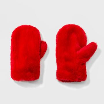 Women's Faux Fur Beanie - Wild Fable Red