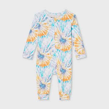 Ev Holiday Baby Tie-dye Print 100% Cotton Matching Family Pajamas Union Suit - Teal