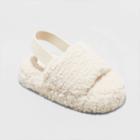 Toddler Avi Single Strap Faux Shearling Slippers - Cat & Jack Cream