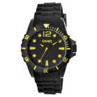 Men's Crayo Fierce Polyurethane Strap Watch-black/yellow, Black Yellow