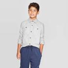 Boys' Long Sleeve Button-down Shirt - Cat & Jack Gray Xl, Boy's, Blue