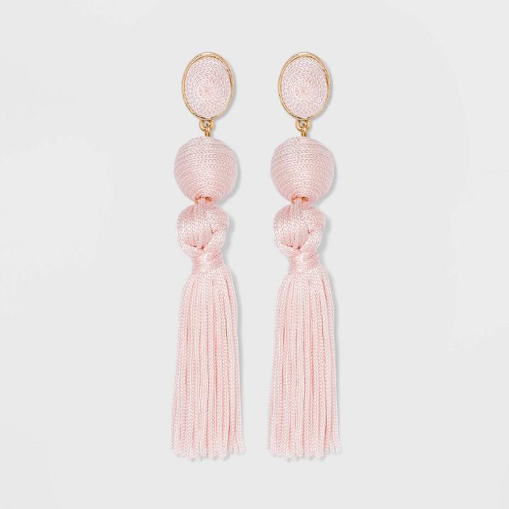 Sugarfix By Baublebar Ball Drop Tassel Earrings - Blush, Women's