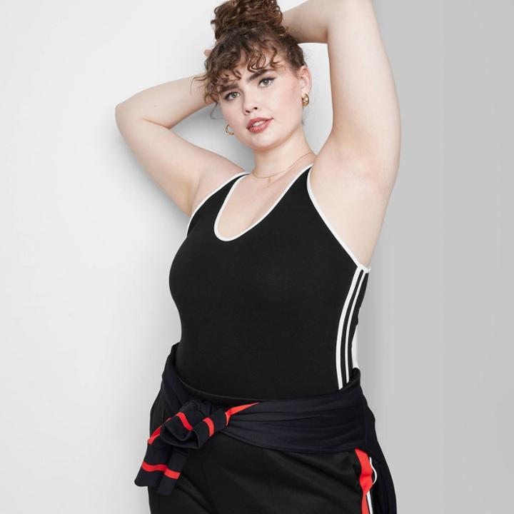 Women's Plus Size Tank Bodysuit - Wild Fable Black