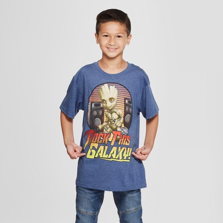 Boys' Marvel Rock This Galaxy Short Sleeve Graphic T-shirt - Navy