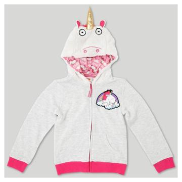 Girls' Despicable Me Fluffy The Unicorn Costume Hoodie - Cream