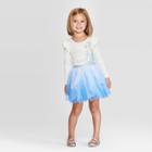 Toddler Girls' Disney Long Sleeve Cinderella Tutu Dress - White/blue