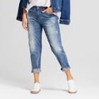 Women's Mid-rise Roll Cuff Boyfriend Crop Jeans - Universal Thread Medium Wash