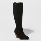 Women's Sara Heeled Leather Boots - Universal Thread Black