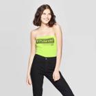 Mighty Fine Women's Polaroid Graphic Tube Top - (juniors') - Neon Green