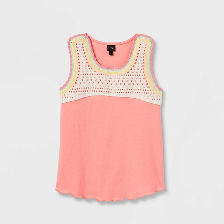 Girls' Crochet Tank Top - Art Class Pink