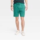 Men's 8.5 Regular Fit Ultra Soft Fleece Pull-on Shorts - Goodfellow & Co Green