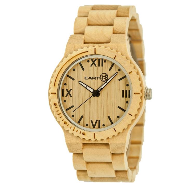 Earth Wood Men's Bighorn Eco - Friendly Sustainable Wood Bracelet Watch - Khaki